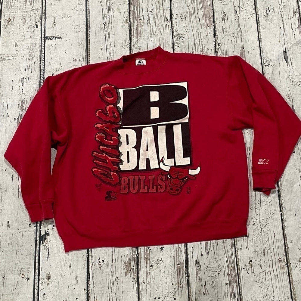 Vintage 90s Chicago Bulls Starter NBA Basketball Sports 1990s Jumper Sweatshirt